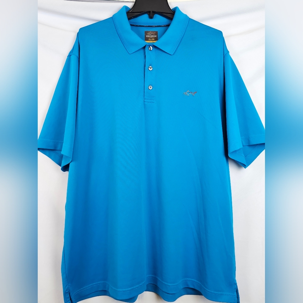Greg Norman for Tasso Ella 5 Iron Play Dry Size XL Blue Shirt